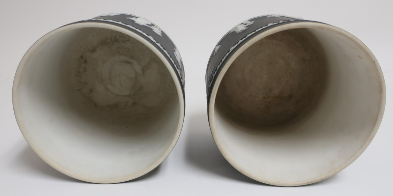 Near Pair Wedgwood Basalt Cache Pots/Jardinieres