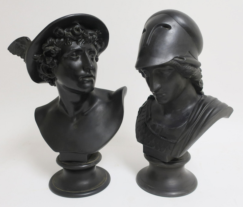 Wedgwood Basalt Busts of Mercury &amp; Minerva