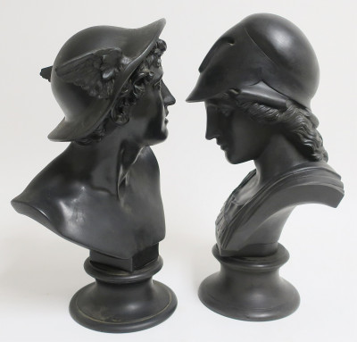 Wedgwood Basalt Busts of Mercury &amp; Minerva
