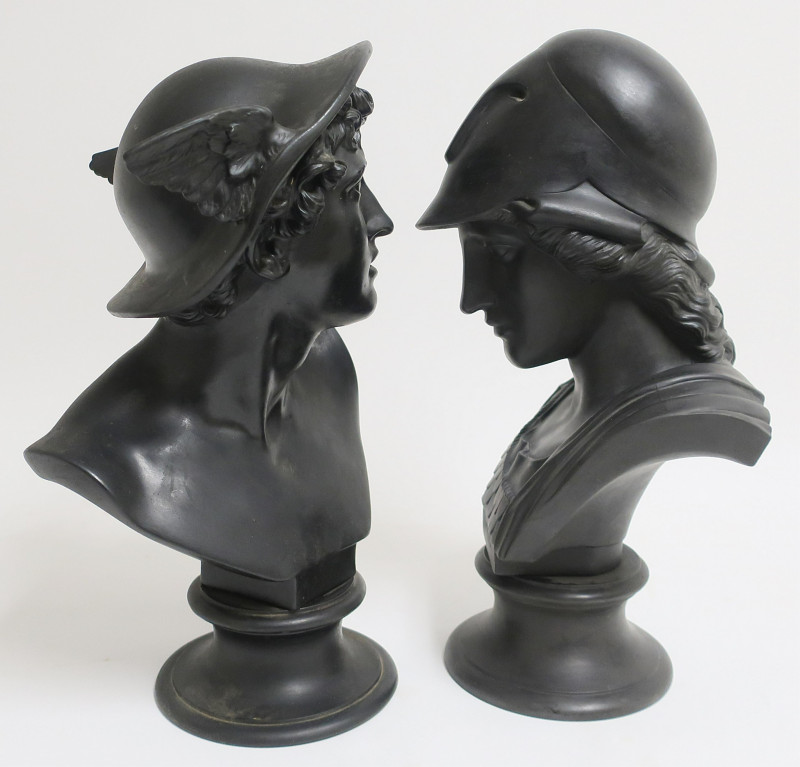 Wedgwood Basalt Busts of Mercury &amp; Minerva