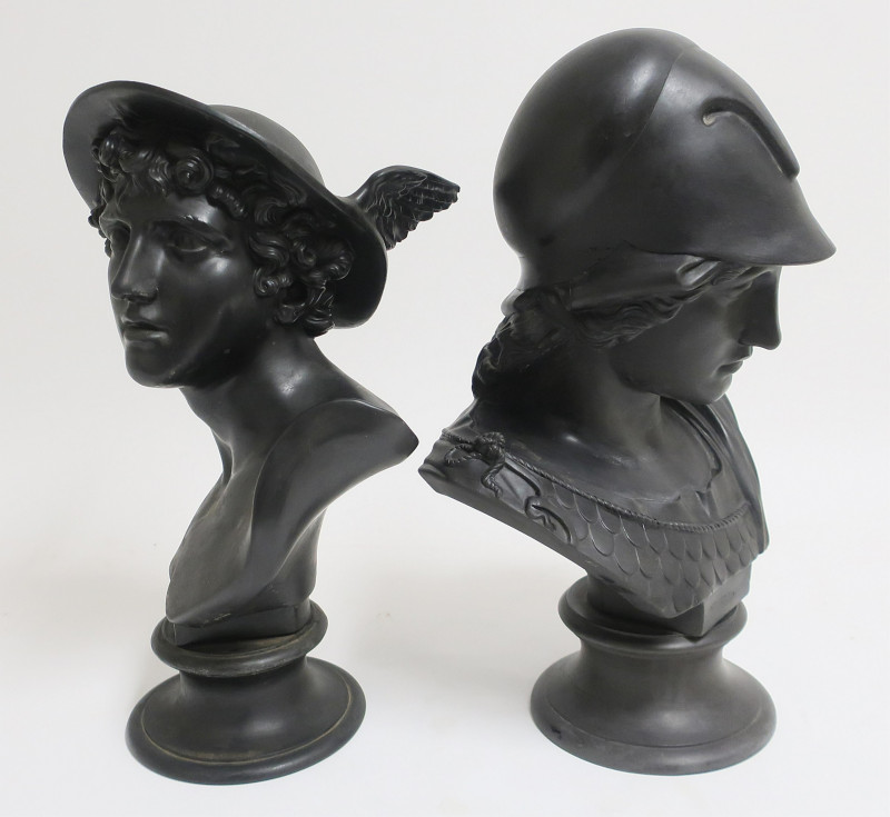 Wedgwood Basalt Busts of Mercury &amp; Minerva