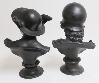 Wedgwood Basalt Busts of Mercury &amp; Minerva