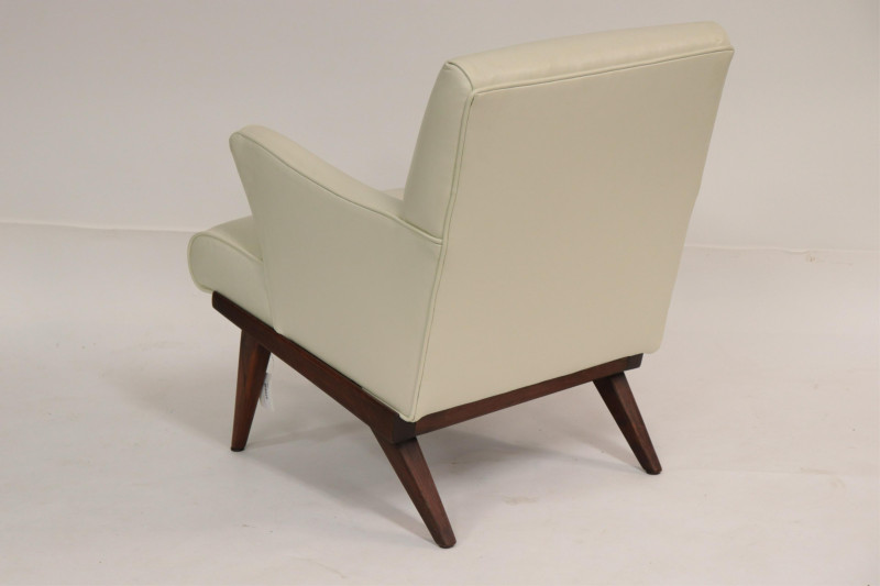 Manner of Wegner White Leather Armchairs, c 1950