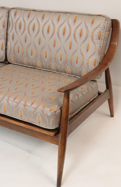 Mid Century Modern Walnut Sofa &amp; Armchair, 1960