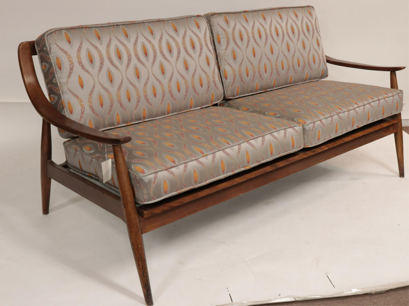 Mid Century Modern Walnut Sofa &amp; Armchair, 1960