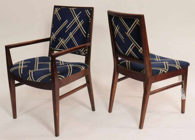 Set of 6 John Stuart Modern Walnut Dining Chairs