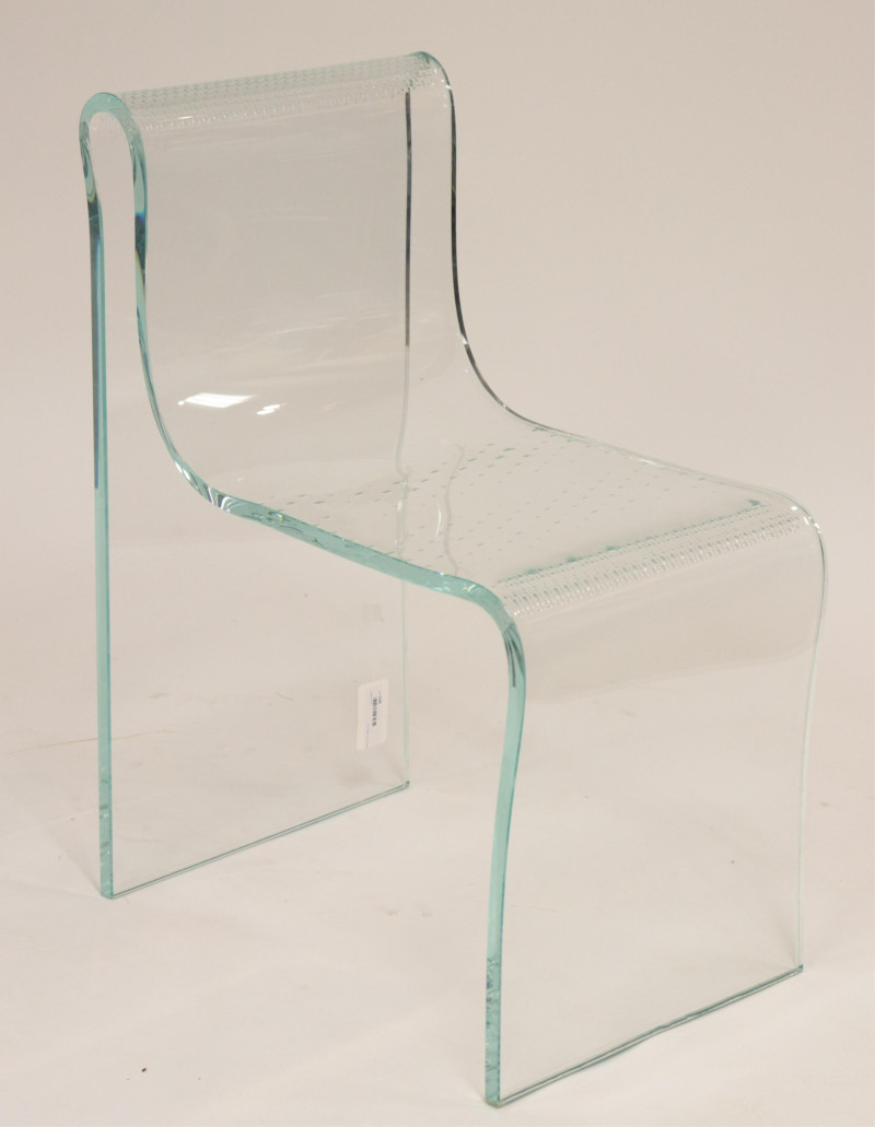 FIAM Etched Glass &quot;Ghost&quot; Chair, circa 1980