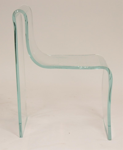 FIAM Etched Glass &quot;Ghost&quot; Chair, circa 1980