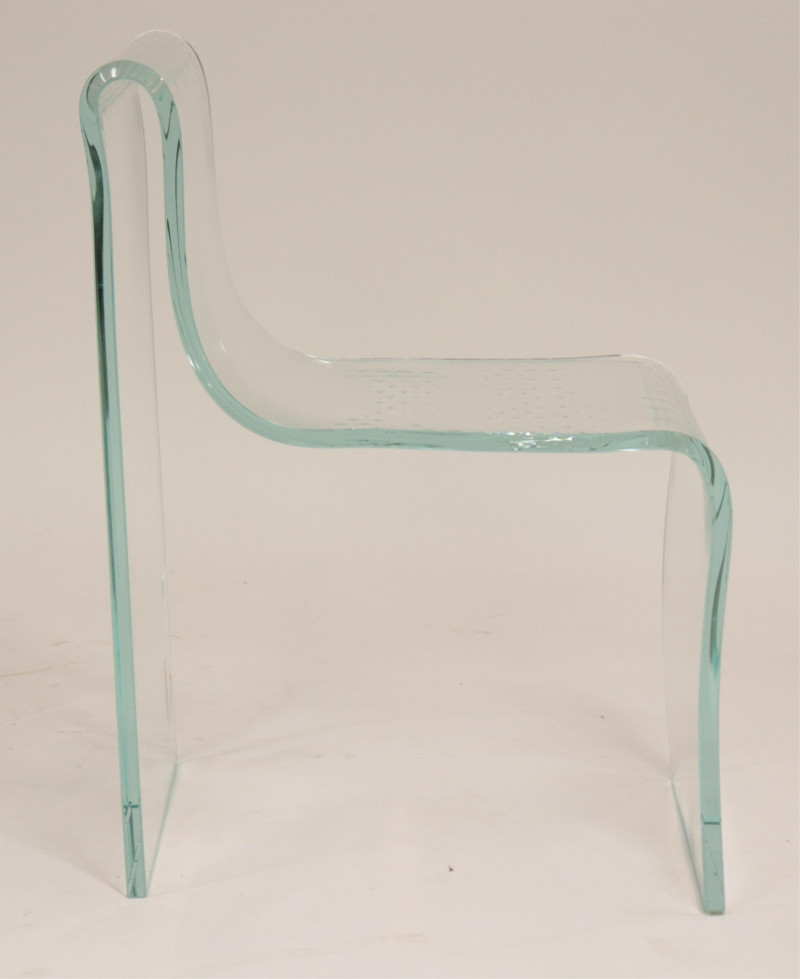 FIAM Etched Glass &quot;Ghost&quot; Chair, circa 1980