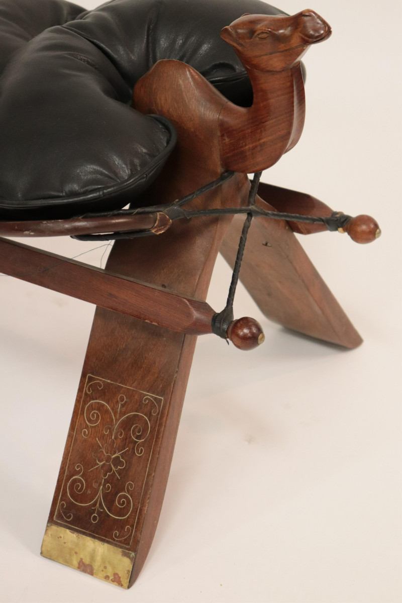 Pr Middle Eastern Camphor Camel Benches, c.1950