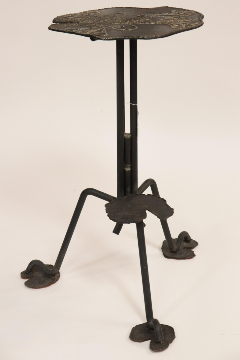 Brutalist Welded Iron Lily Pad Table, circa 1980