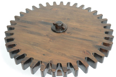 Modern Industrial Stained Pine Cog Table