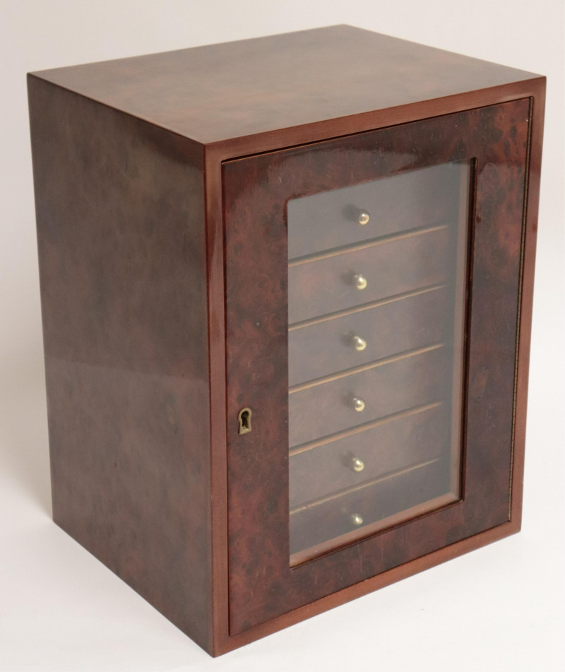 Gentili Burl Walnut Jewelry Cabinet, circa 1980