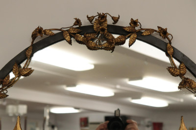 Neoclassic Parcel Gilt Wrought Iron Console/Mirror
