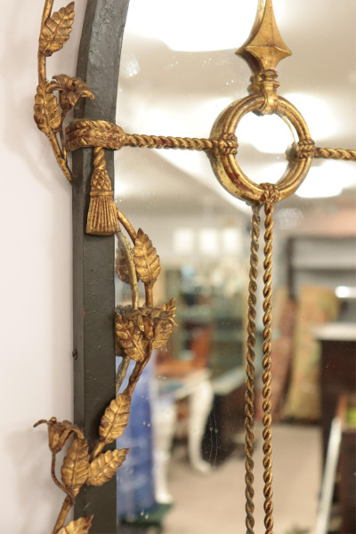 Neoclassic Parcel Gilt Wrought Iron Console/Mirror