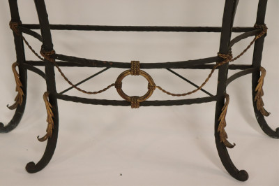 Neoclassic Parcel Gilt Wrought Iron Console/Mirror