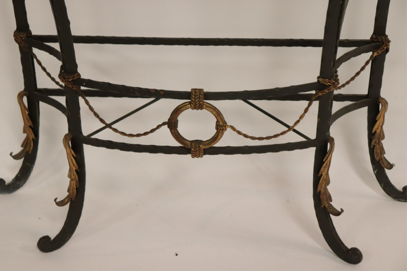 Neoclassic Parcel Gilt Wrought Iron Console/Mirror