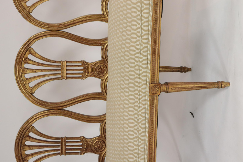 Louis XVI Style Giltwood Triple Chair Back Settee
