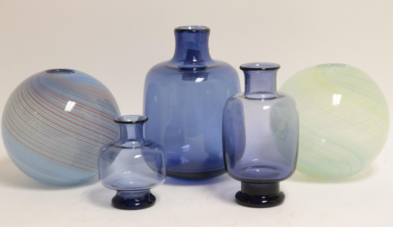 Pr Carlo Scarpa Glass &amp; 3 Danish Holmegaard Vases