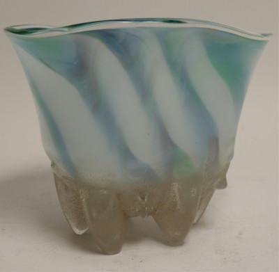 Owen Pach Art Glass Bowl, Scavo design, circa 1980