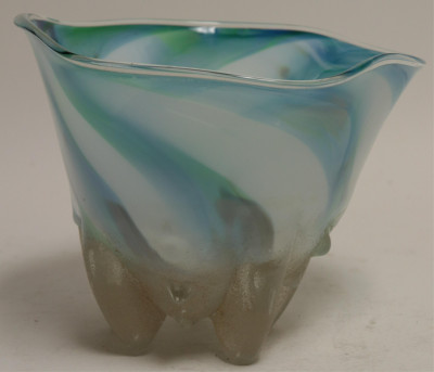 Owen Pach Art Glass Bowl, Scavo design, circa 1980