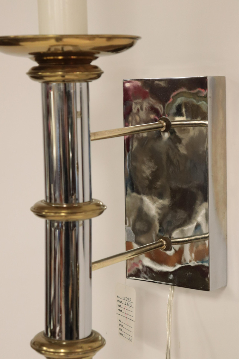Pair 1970&apos;s Chrome &amp; Brass Wall Light, Forecast