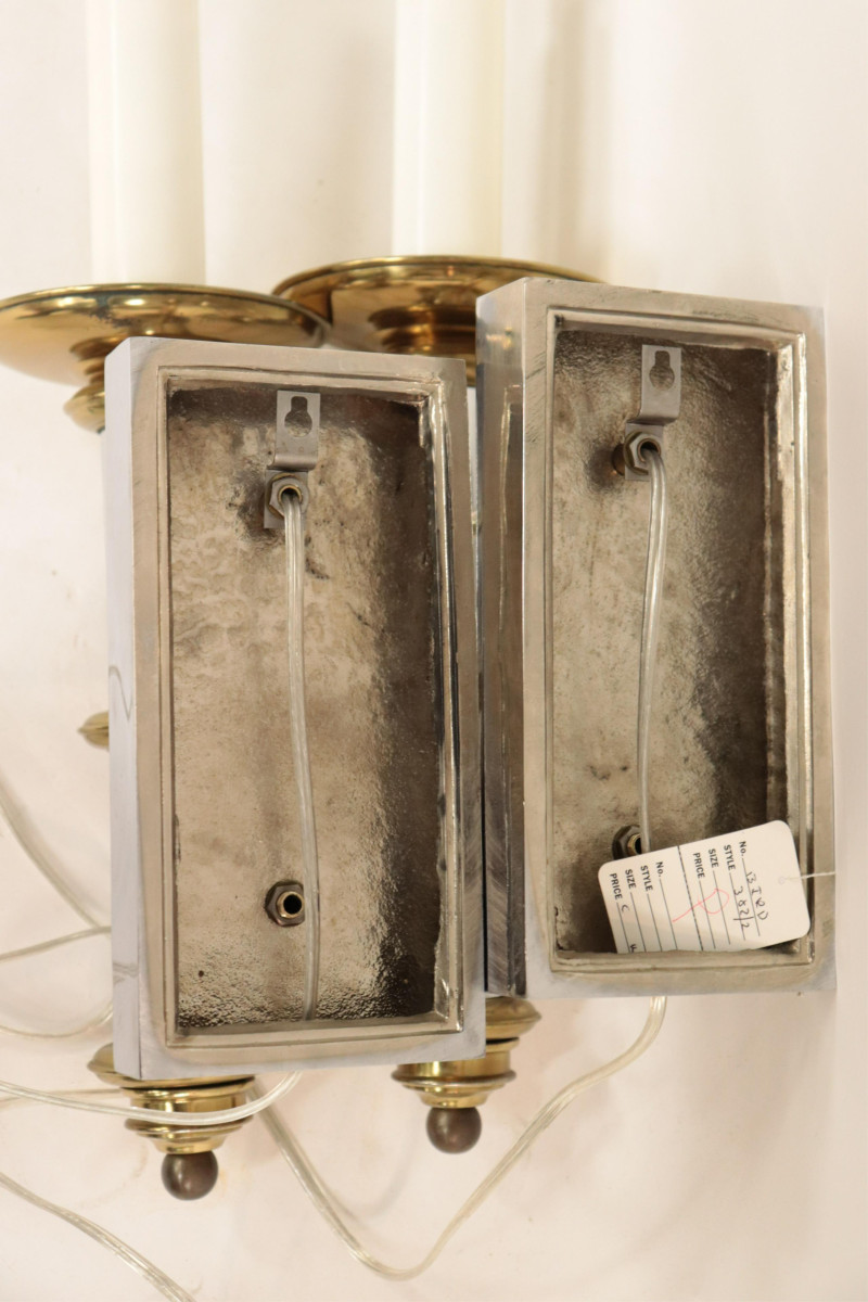 Pair 1970&apos;s Chrome &amp; Brass Wall Light, Forecast