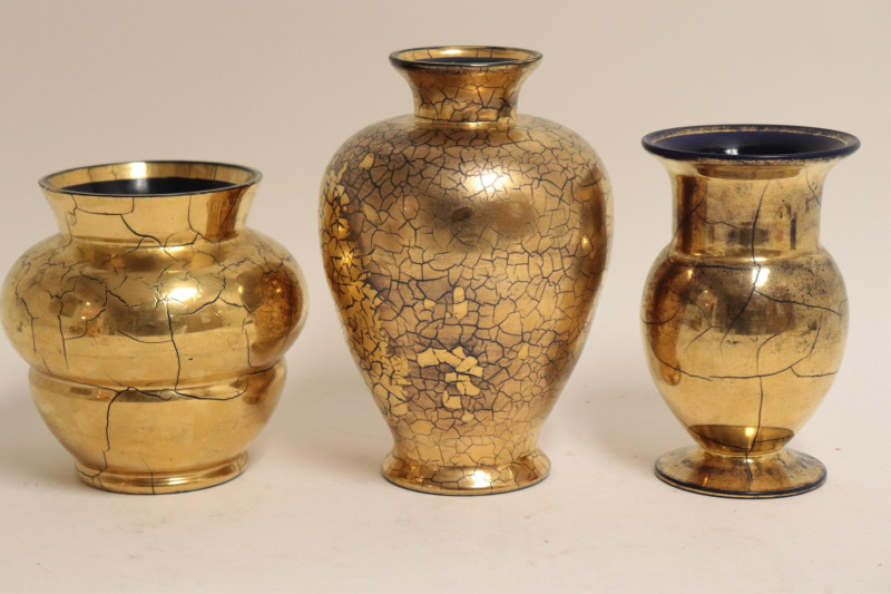 11 Saint Prex Gilt Cobalt Glass Vases