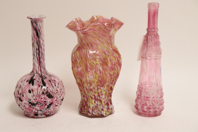 10 Clichy Mottled Glass Vases &amp; Bowls, 1930