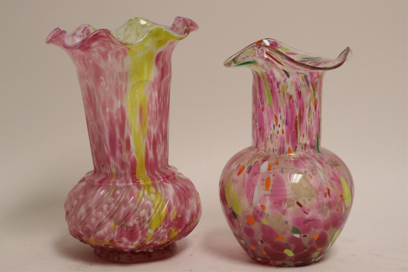 10 Clichy Mottled Glass Vases &amp; Bowls, 1930