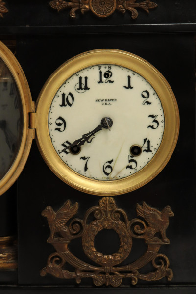 Ansonia Brass Carriage Clock &amp; Painted Metal Clock