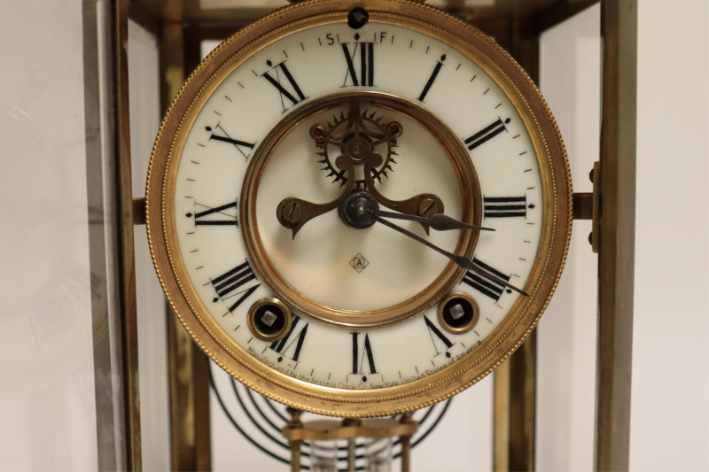 Ansonia Brass Carriage Clock &amp; Painted Metal Clock