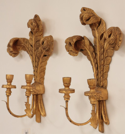 George III Style Painted Prince of Wales Sconces