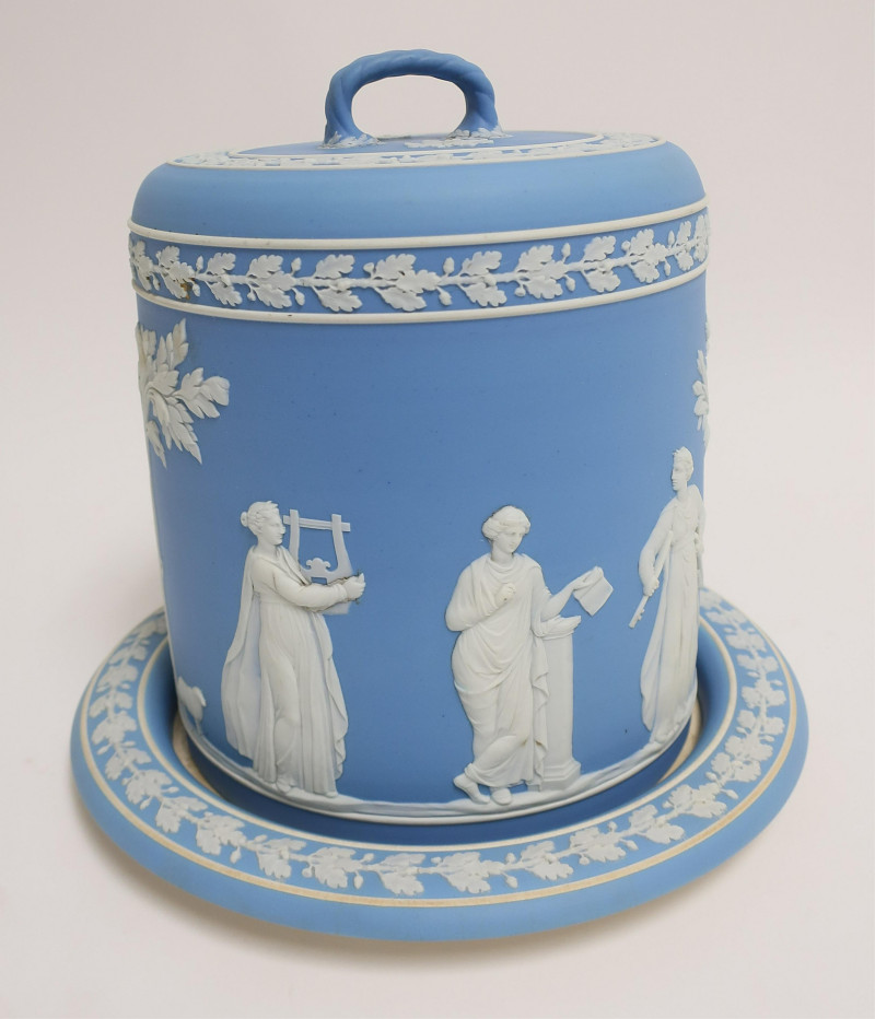 Very Tall Blue Wedgwood Jasper Dip Domed Plate
