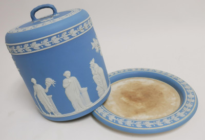 Very Tall Blue Wedgwood Jasper Dip Domed Plate