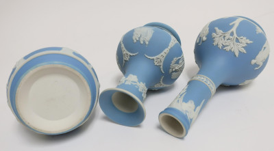 3 Wedgwood Jasper Dip Vases