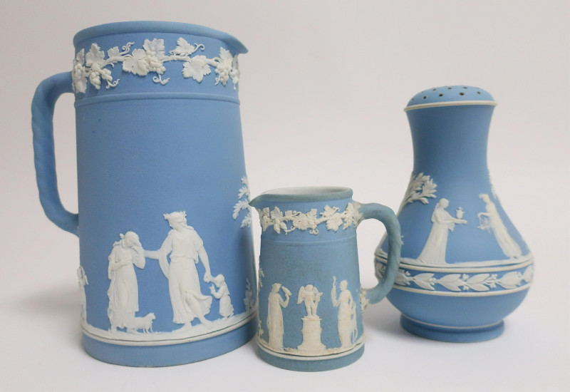 3 Light Blue Jasper Dip Wedgwood Items
