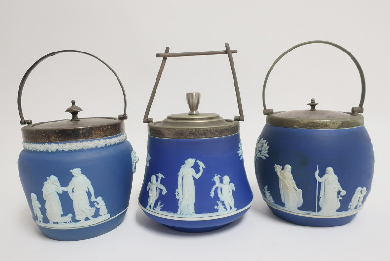 3 Wedgwood Jasper Dip Biscuit Jars