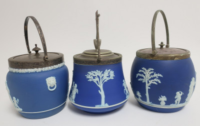 3 Wedgwood Jasper Dip Biscuit Jars