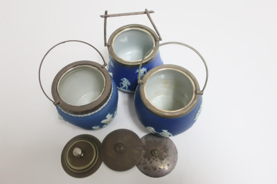 3 Wedgwood Jasper Dip Biscuit Jars