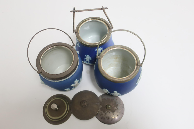 3 Wedgwood Jasper Dip Biscuit Jars