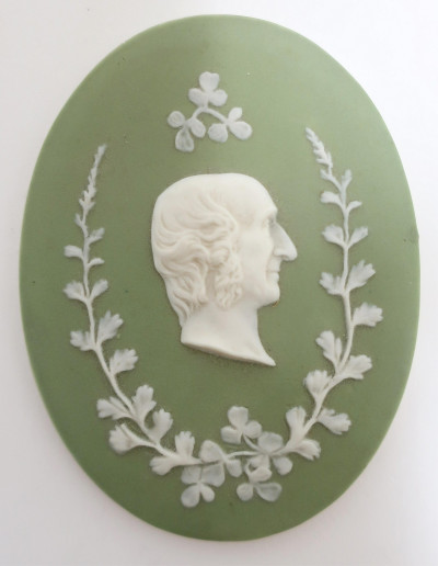 3 Wedgwood Green Jasper Dip Plaques &amp; Pendant