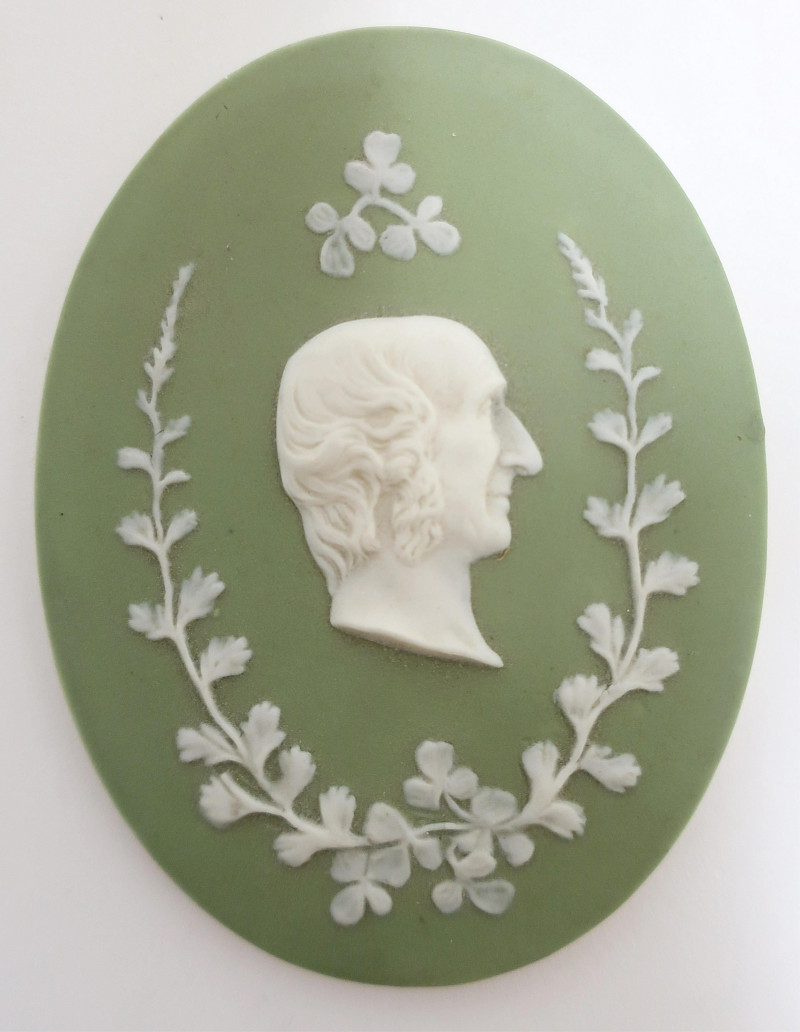 3 Wedgwood Green Jasper Dip Plaques &amp; Pendant