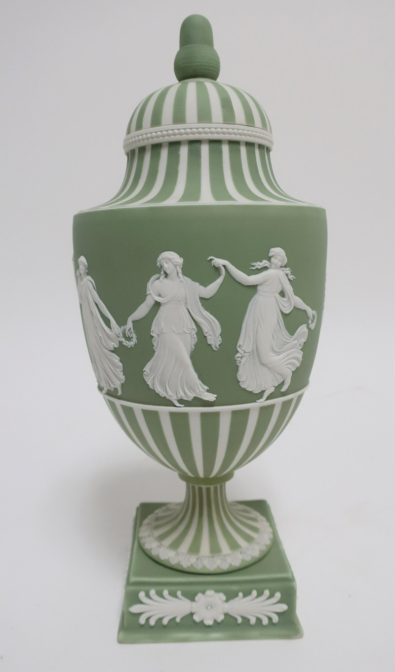 Wedgwood Green Dip Jasper Dancing Hours Vase