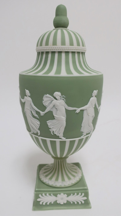 Wedgwood Green Dip Jasper Dancing Hours Vase