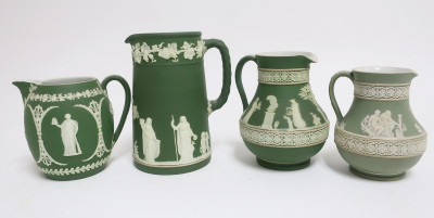 4 Wedgwood Jasper Dip Pitchers