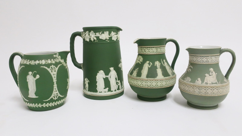4 Wedgwood Jasper Dip Pitchers