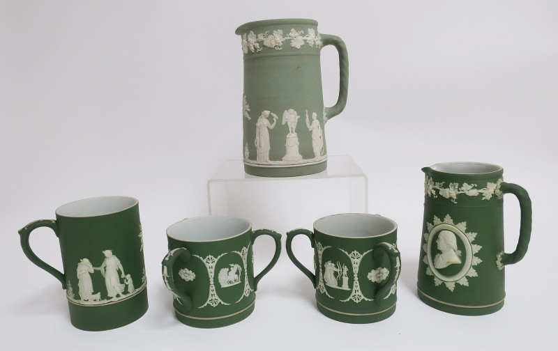 5 Wedgwood Green Jasper Dip Vessels