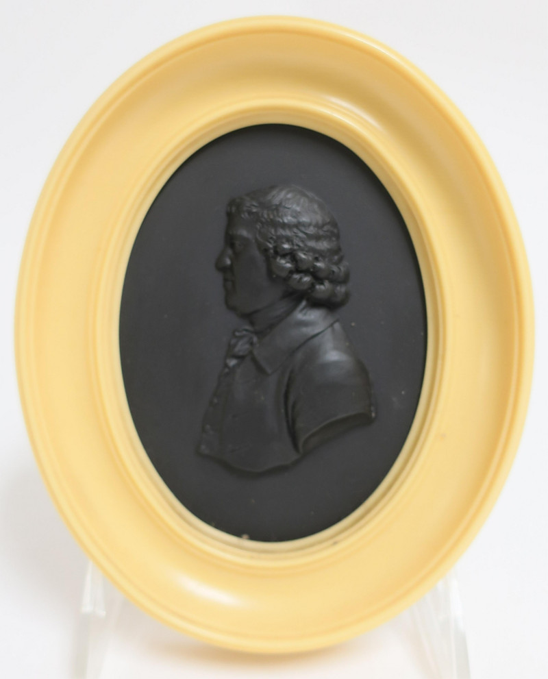 2 Wedgwood Black Basalt Plaques, Bentley &amp; Josiah