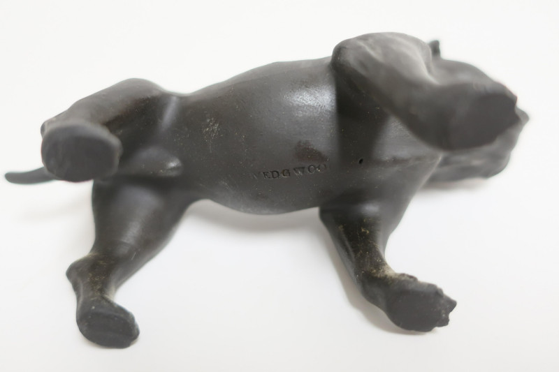 4 Wedgwood Black Basalt Dogs, Poodles &amp; Bulldogs